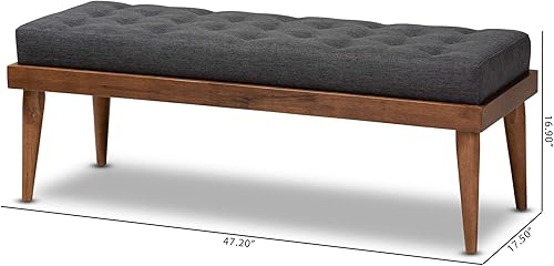 Miniatura 3 de Baxton Studio Bancos, talla única, carbón/nogal