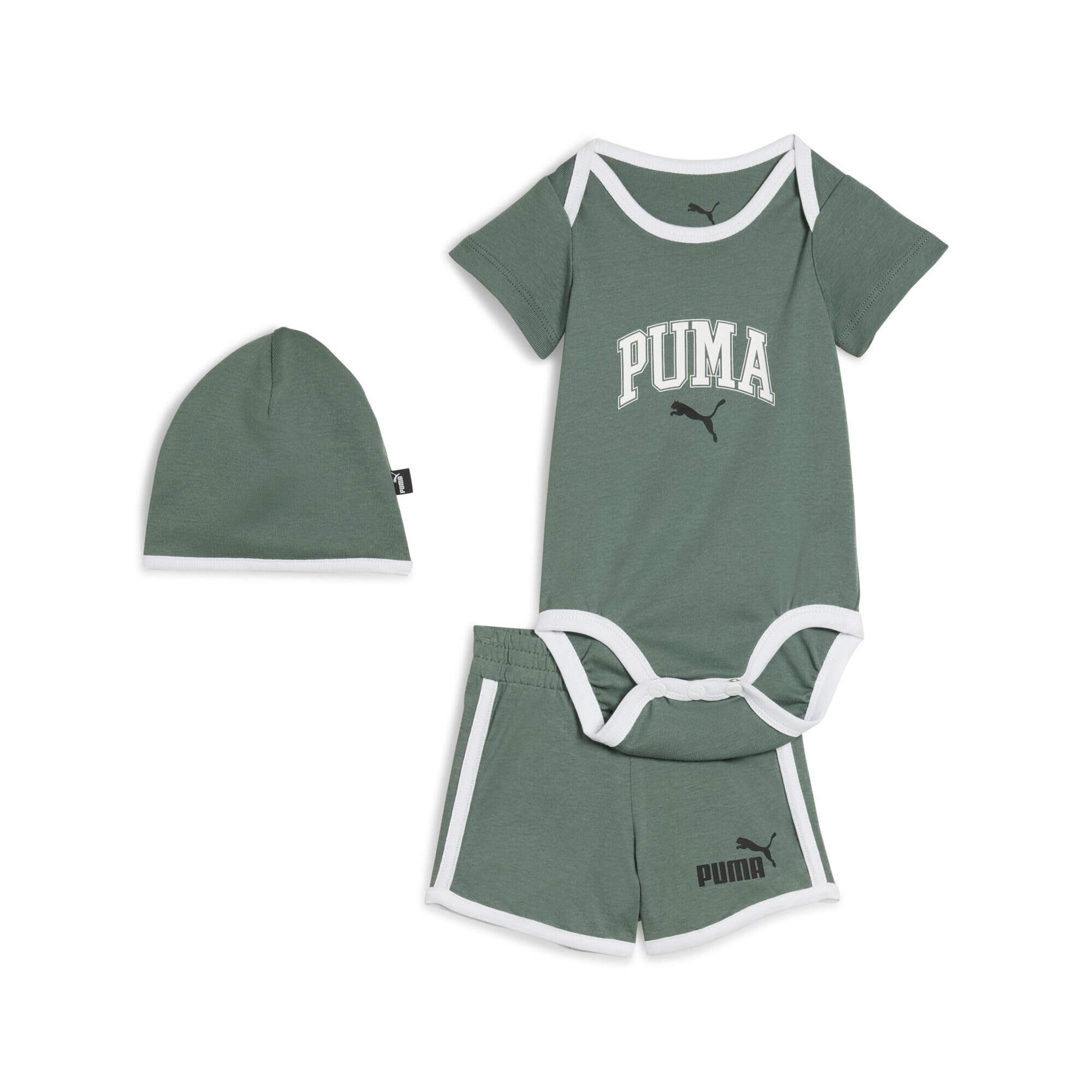 PUMA Unisex Baby MINICATS CLASS Newborn 3-Piece Set INF Gestrickte Anzüge, Green Moon, 80
