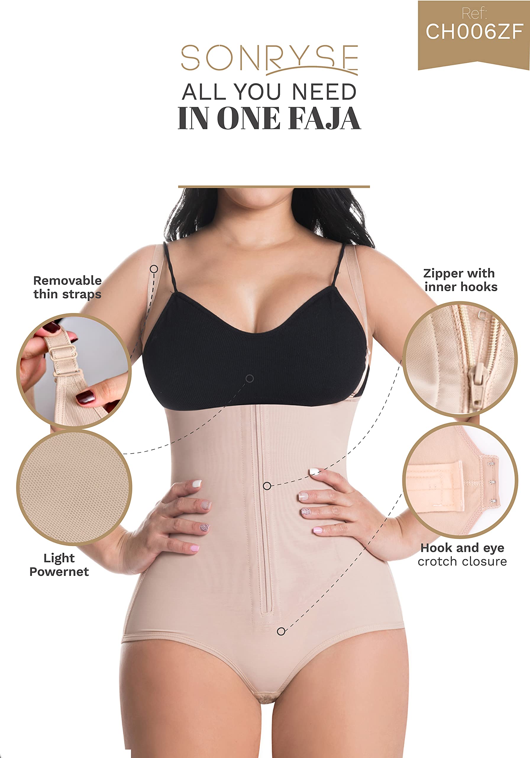 Sonryse CH006ZF Fajas colombianas posparto cesárea cesárea posparto faja control de abdomen FUPA