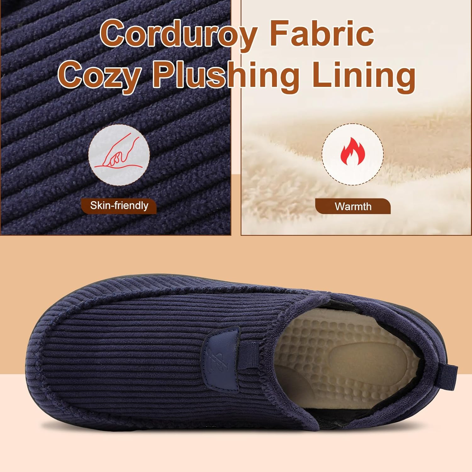 LeIsfIt Men's Slippers Wide Memory Foam House Shoes Moccasin Slip-On Cozy Loafer Slippers for Indoor & Outdoor - Image 7