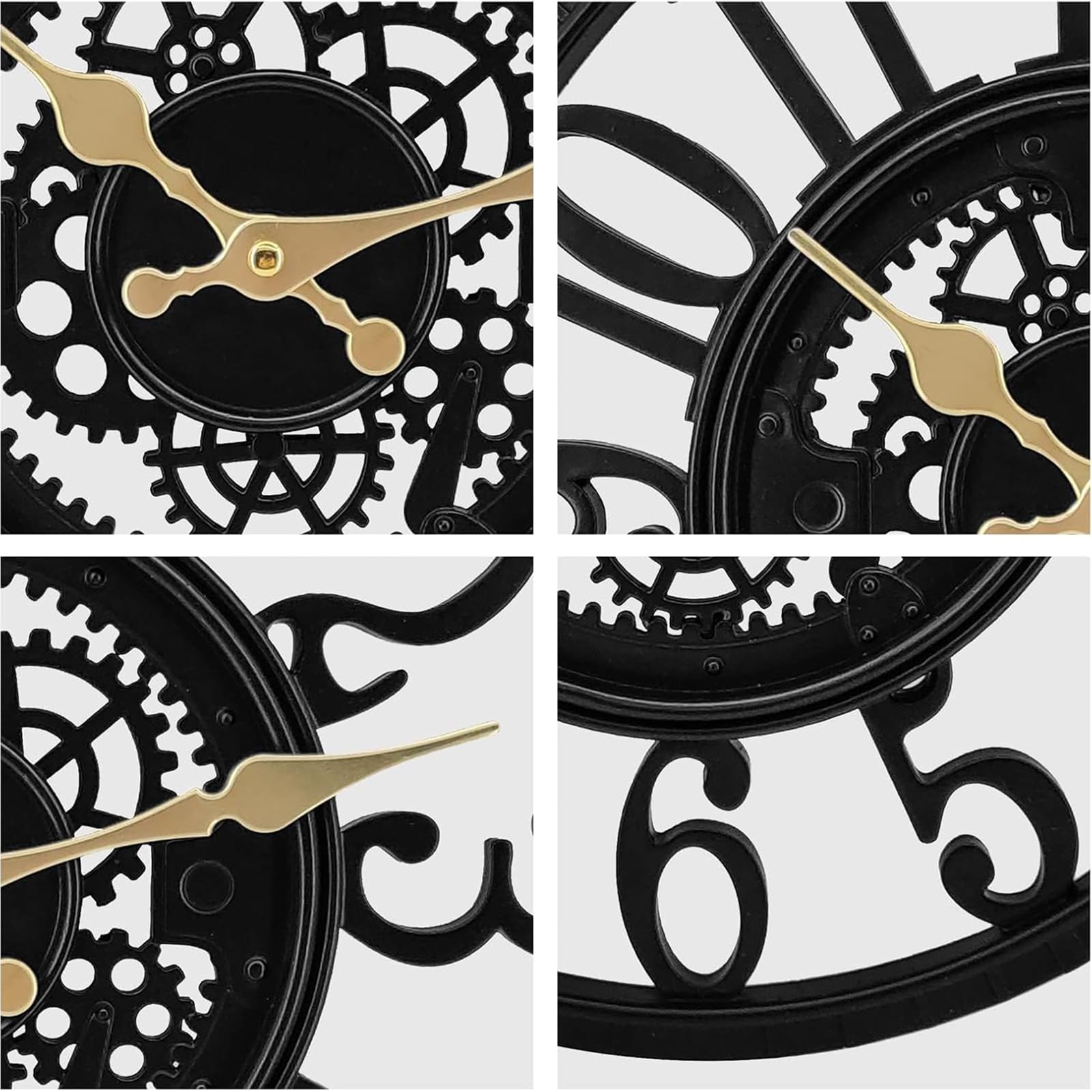 Laiton,Horloge Murale extérieure de 12 Pouces étanche, silencieuse sans tic-tac Horloge extérieure, Horloge de décor pour Patio, Piscine, Jardin, clôture, Porche, décor de Ferme