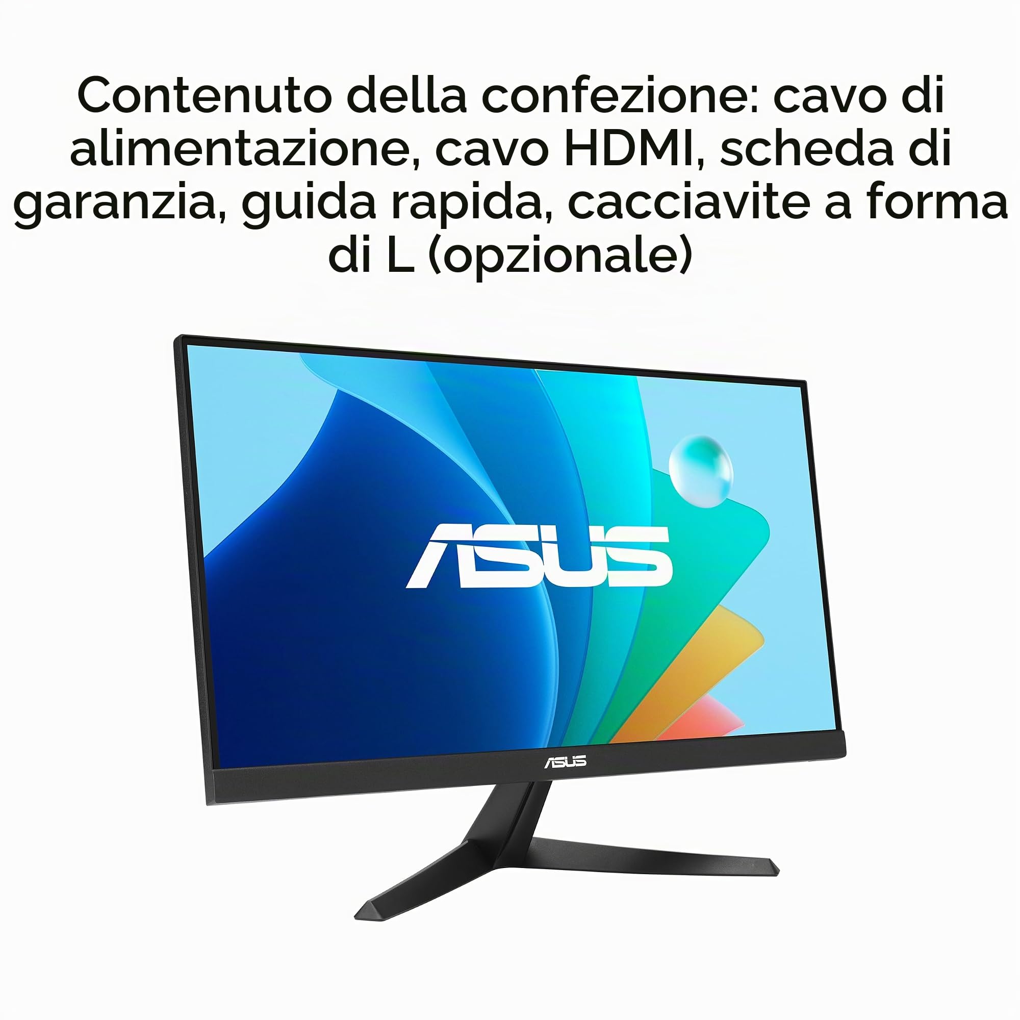 ASUS VY229HF, Monitor Eye Care da 21,45” FHD IPS (1920 x 1080), Nero | 100Hz, IPS, SmoothMotion, 1ms (MPRT), Adaptive Sync, Tecnologia Eye Care Plus, Filtro Luce Blu, Anti-sfarfallio