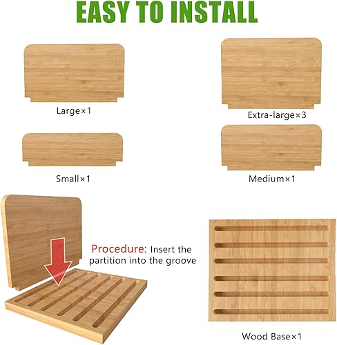 Miniatura 4 de Organizador de correo de escritorio para encimera, 5 ranuras de bambú para cartas, sobres, papel, archivo de facturas, organizador de bandeja de
