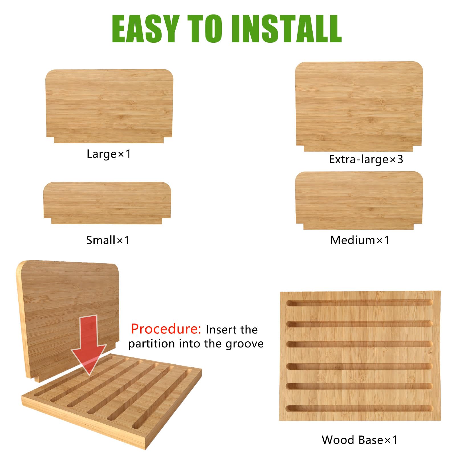 Snapklik.com : Desk File Mail Organizer Countertop, 5 Slots Bamboo ...