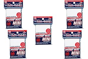 KMC Hyper Mat Mini White Card Barrier Sleeves, 60 pcs x 5 sets (300 Sheets)