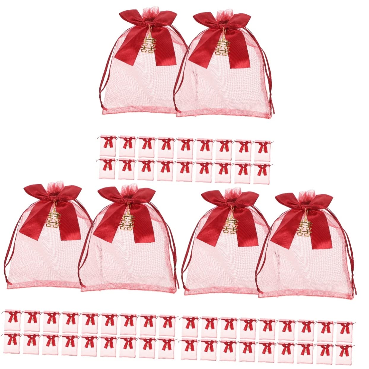 TOVINANNA 60stücke Hochzeitsgeschenkbeutel Aus Organza Kleine Kordelzug-säckchen Für Süßigkeiten Geschenktüten Für Hochzeiten Geburtstagsfeiern Weihnachten Und Andere Anlässe