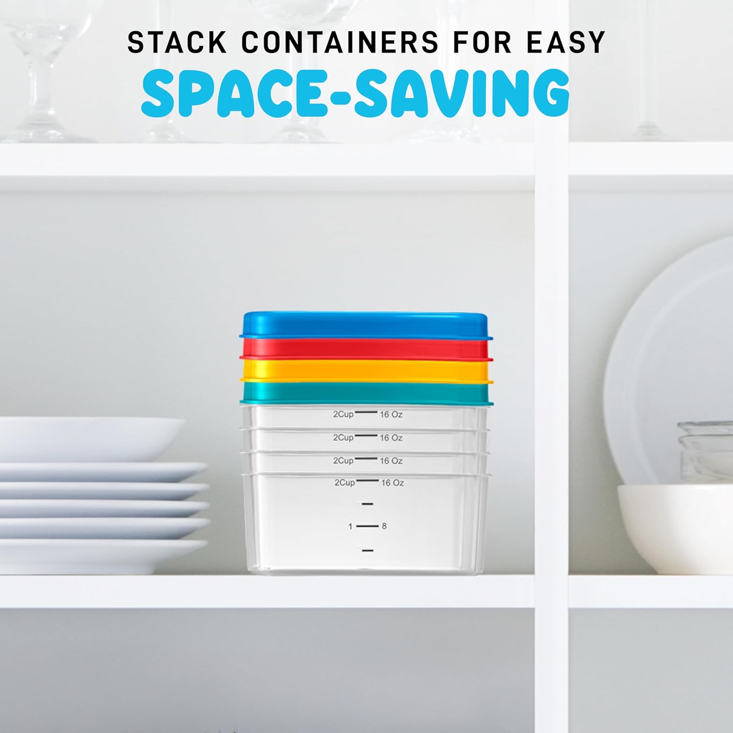 Fit & Fresh Kids' 2-Cup Chilled Containers, Set of 4 Reusable Portion Control Containers with Removable Ice Packs, BPA-Free, Freezer/Microwave/Dishwasher Safe - Image 6