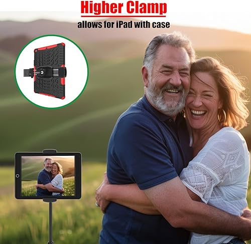 Miniatura 2 de Kereal Soporte para tableta para soporte de micrófono con cabezal de bola de 360 y adaptador de 38 a 14, soporte de micrófono, soporte de música,