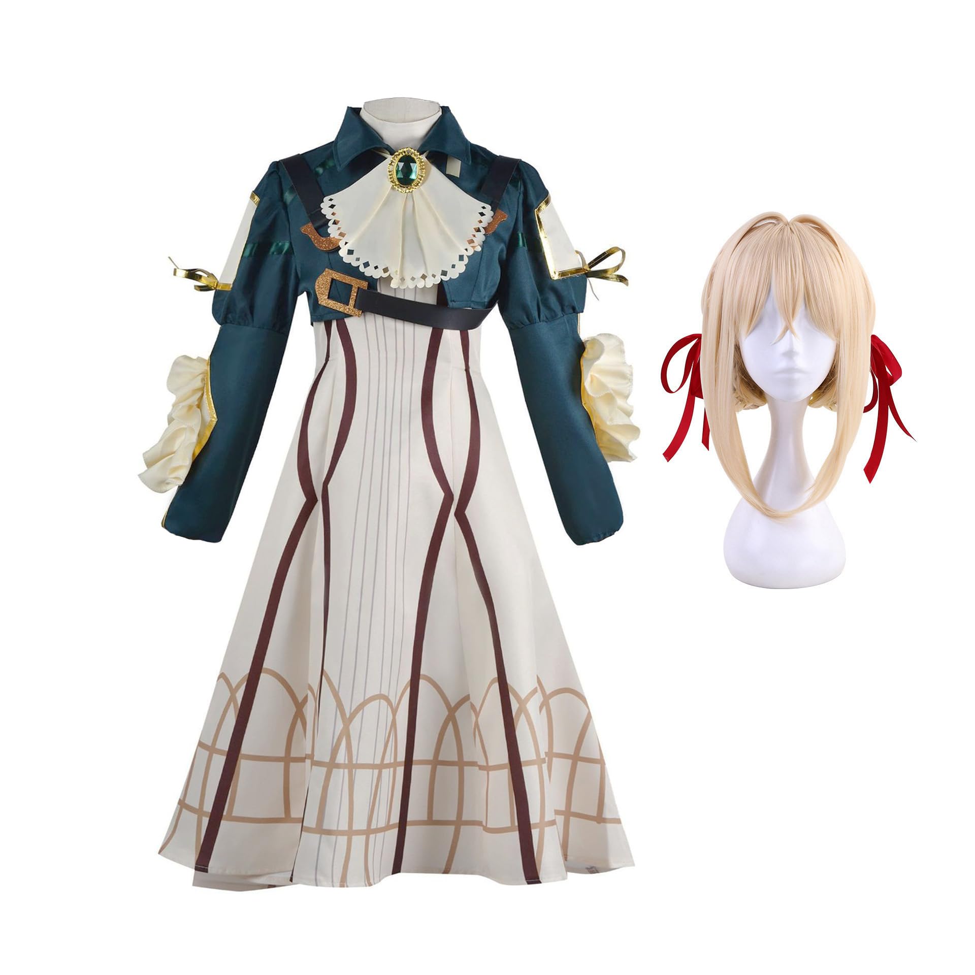 Zhongkaihua Fioletowy kostium Evergarden do cosplay, mundurek, zestaw dla kobiet, na Halloween, fantazyjna sukienka anime, strój do odgrywania ról, XS-XXXL