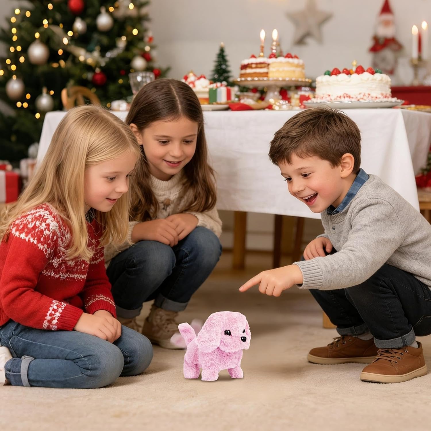 Electronic Toy Dog | Realistic Interactive - Tail Wagging Barking Electric Dog | for Boys Girls Preschoolers Children Living Room Bedroom Dorm Travel Apartment