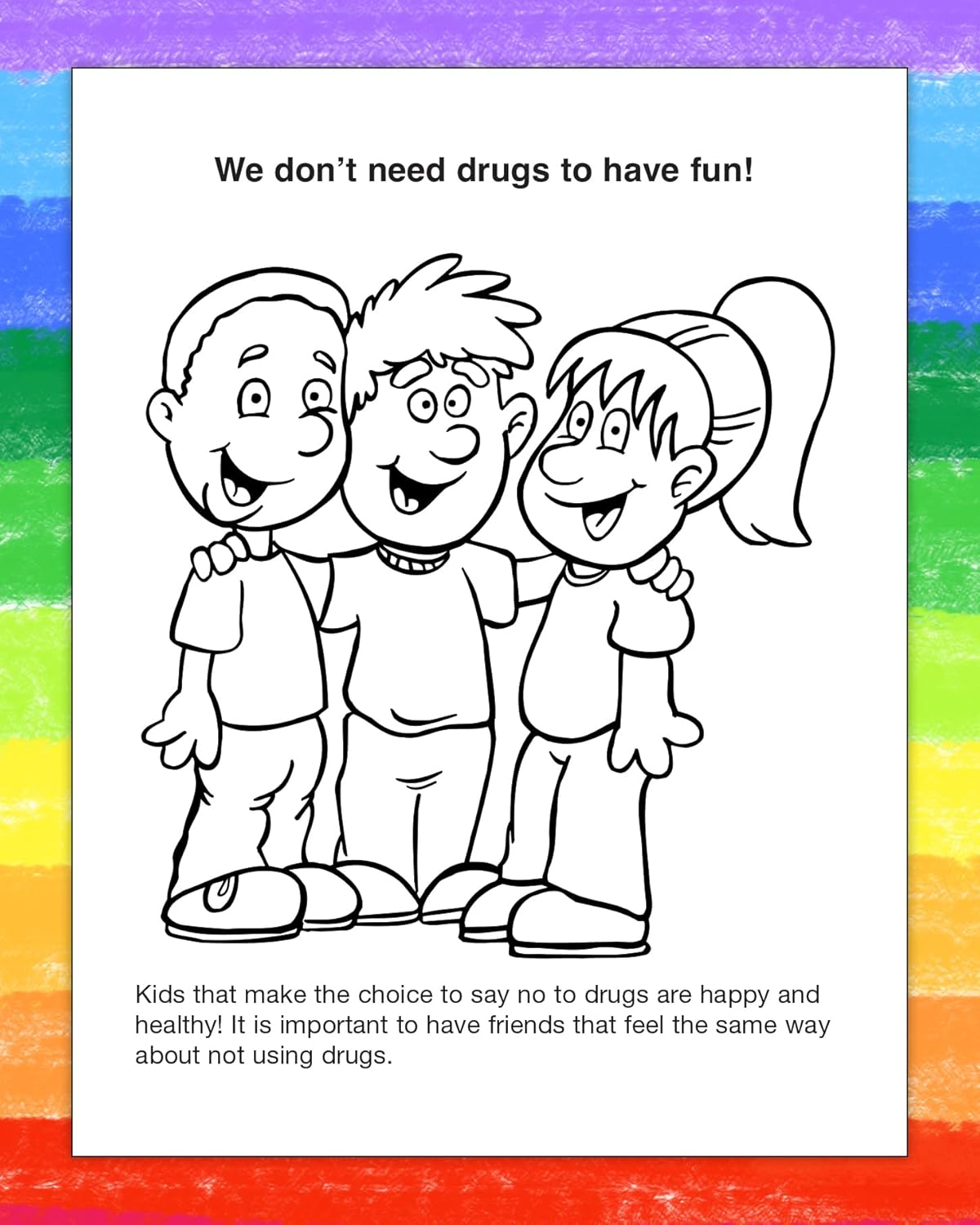 ZOCO – Be Smart Say No to Drugs – Educational Custom Coloring Books (250 Bulk Pack, Without Crayons) – Police Promotional Item – Stay Drug–Free Activities for Kids