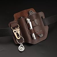Vista 7 de VIPERADE PJ13 Funda multiherramienta de cuero, organizador de cinturón EDC para multiherramientas, linterna, bolígrafo, funda para cinturón