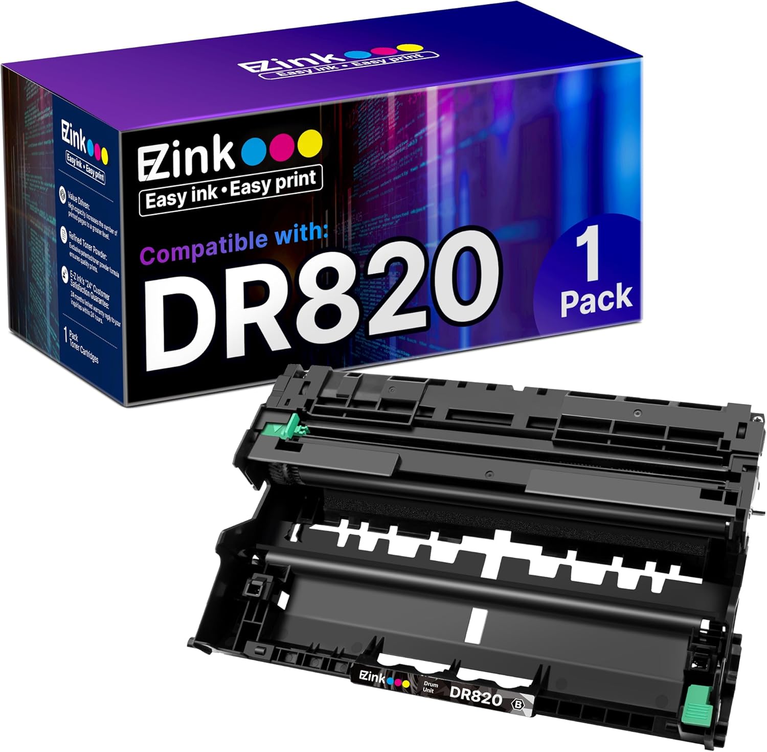 E-Z Ink Compatible Drum Unit Replacement for Brother DR820 DR 820 DR-820 Compatible with HL-L6200DW MFC-L5900DW HL-L5100DN MFC-L5800DW MFC-L5700DW HL-L5200DWT MFC-L6700DW HL-L5200DW (1 Drum Unit)