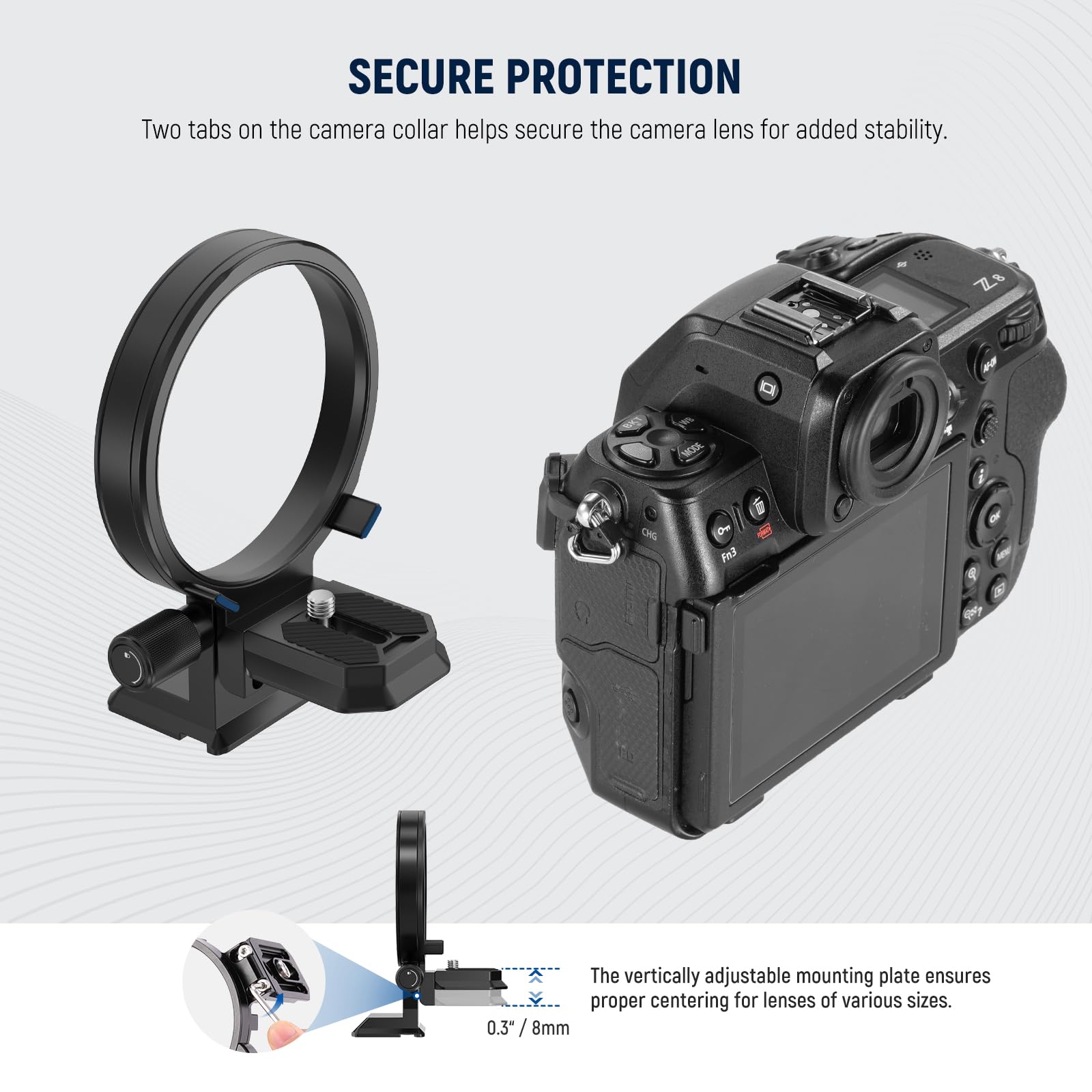 Neewer Piastra di montaggio girevole per Nikon Z8 Z7 II Z6II Z5 FTZII, adattatore veloce da orizzontale a verticale per treppiede per fotocamera compatibile con DJI RS 3/2 e sistema di sgancio