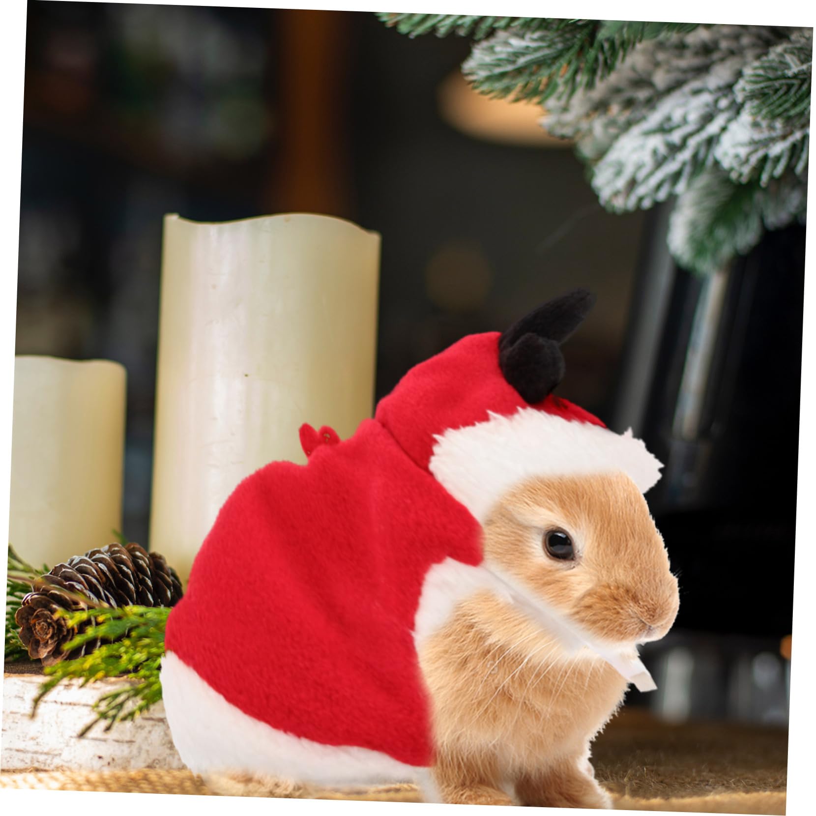 Harnais Lapin Nain RéGlable avec Laisse Pratique pour Promenade SéCuriséE VêTement De NoëL Confortable pour Petits Animaux