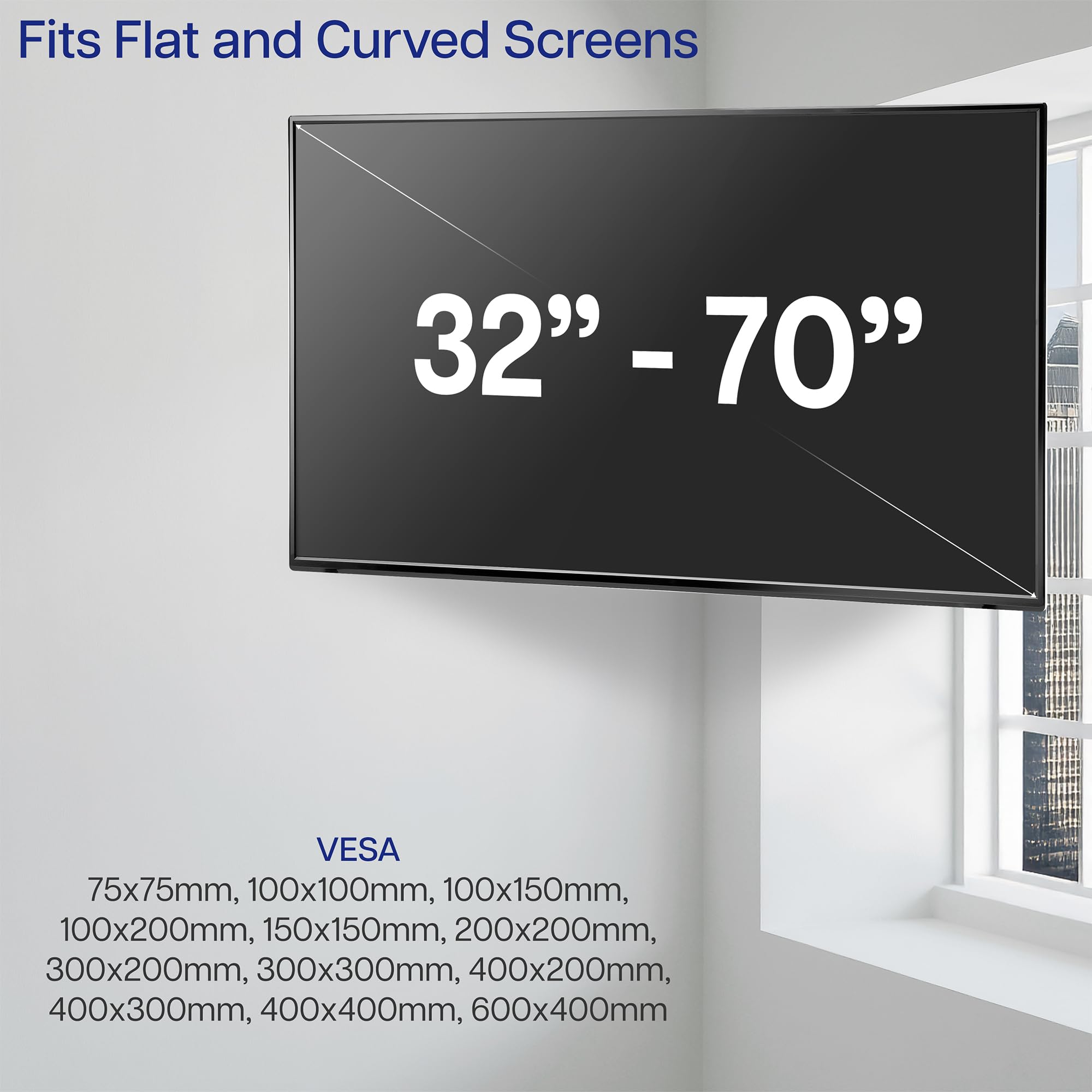 VIVO MOUNT-CR70C Support Mural d'angle pour écrans Plats LCD LED Plasma 37" à 70" Full Motion VESA jusqu'à 600 x 400 cm
