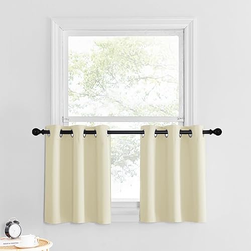 Miniatura 20 de NICETOWN Cortinas Opacas para Ventana de Guardería - Tratamiento de Ventana con Parte Superior de Ojales, Paneles de Cortinas Opacas (Verde Biscotti