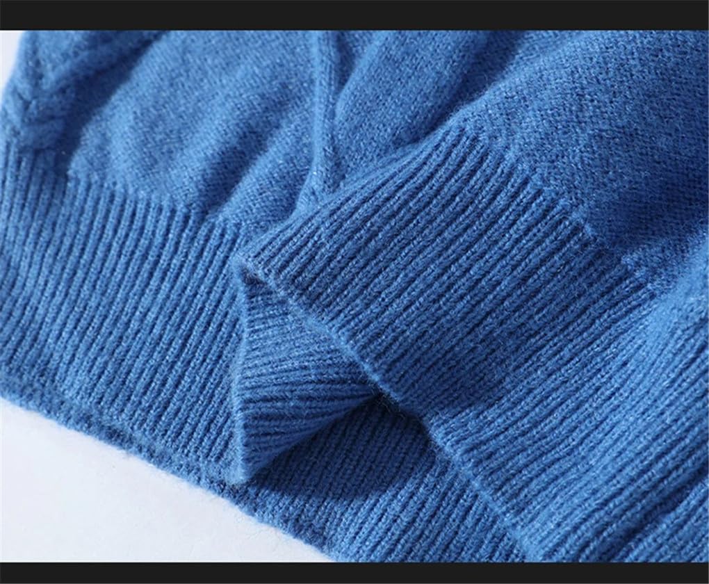 Jerseys Gruesos Y Cálidos para Hombre Suéter De Medio Cuello Alto Tejido con Cuello Redondo para Otoño E Invierno