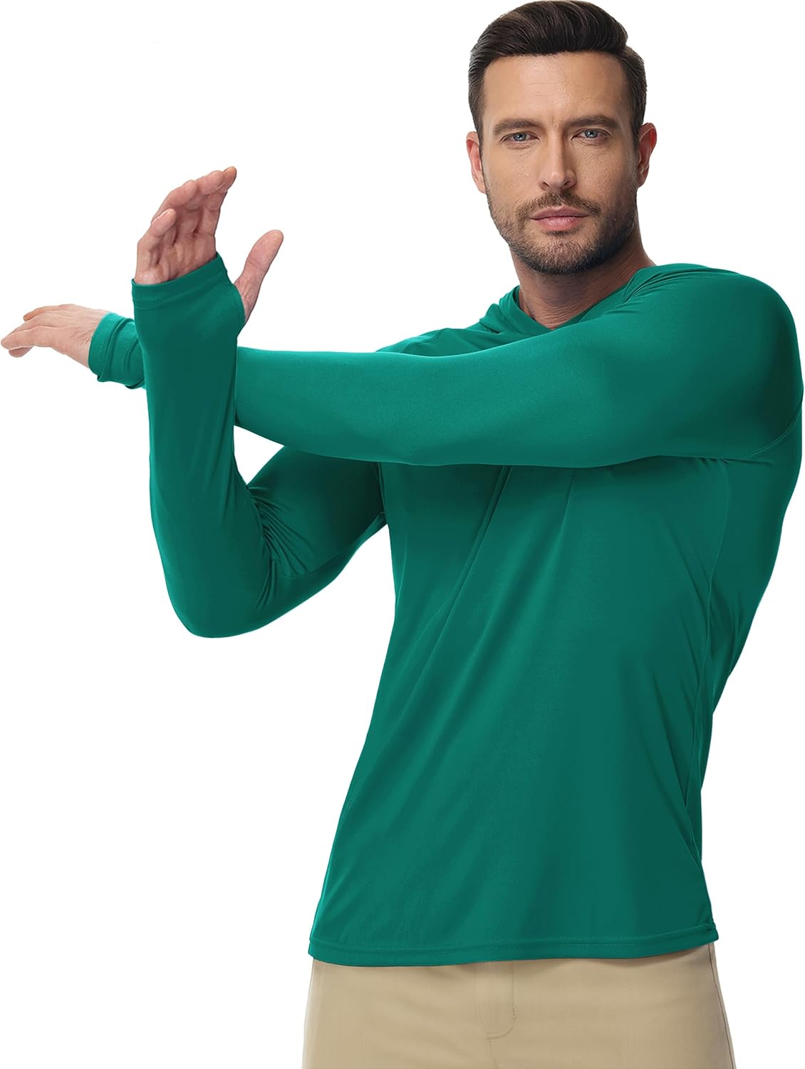 Boladeci Men's UPF 50+ Sun Protection Lightweight Hoodie Shirts Long Sleeve Fishing Shirt SPF UV Hiking Swim - Image 2