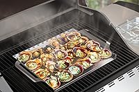 Vista 9 de Onlyfire - Sartén de acero inoxidable antiadherente, bandeja de barbacoa con parte inferior perforada y asas para mariscos, carnes, verduras, ideal