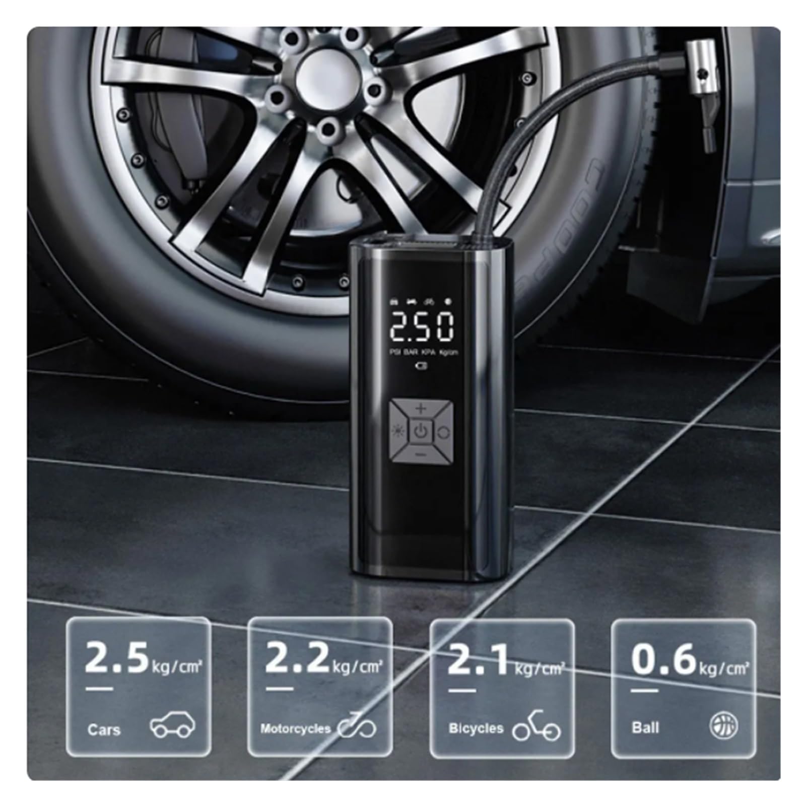 Compressore d'Aria for Auto Portatile 6000mAh 12V 150PSI Pompa di Aria for Elettrica Senza Fili Gonfiaggio dei Pneumatici for Bicicletta for Moto Palla for Inflazione Istantanea