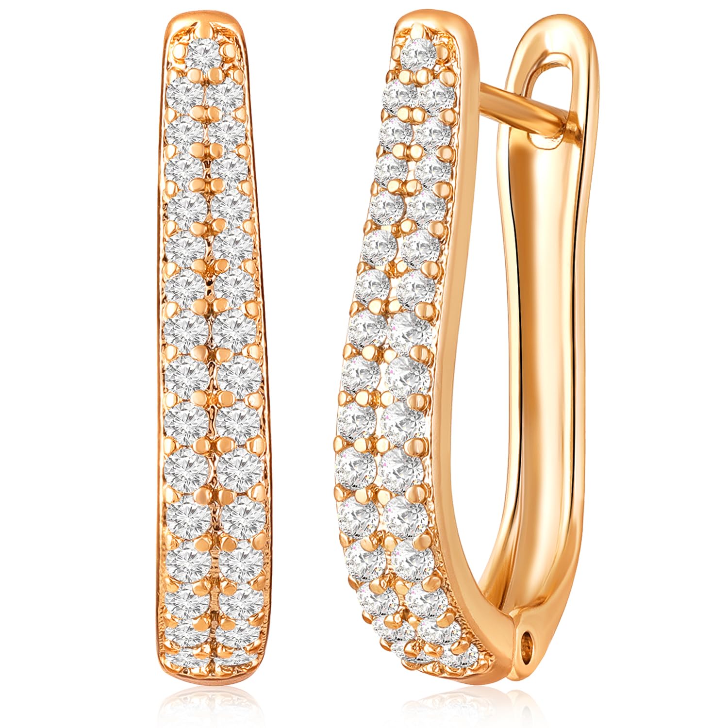 Peora Gold Plated Cubic Zirconia Studded Fancy Hoop Earrings Classic Fashion Jewellery for Women (B0DDTRR3LH) Amazon Price History, Amazon Price Tracker