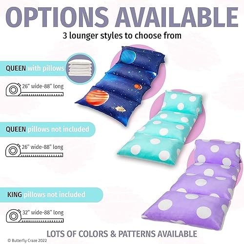 Miniatura 8 de Butterfly Craze - Funda de almohada para el suelo, funda de colchoneta, acogedora solución de asiento, cojín reclinable, perfecto para leer, ver tv,