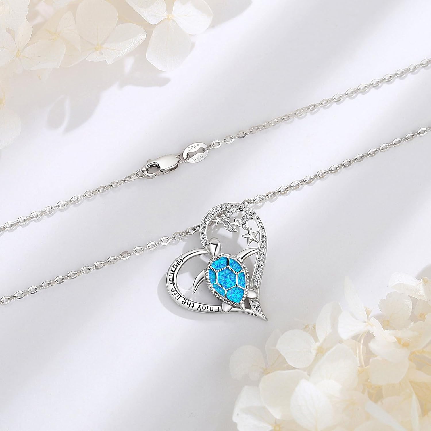 AEONSLOVE 925 Sterling Silver Animal Necklaces, Elephant/Sea Turtle/Highland Cow Pendant Necklaces Animals Jewelry Gifts for Women