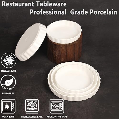 Miniatura 3 de Bandeja de horno de porcelana para hornear, platos gratinados, 14 onzas, molde para pastel, aperitivo, pizza, tarta, postre, quiche, para el horno