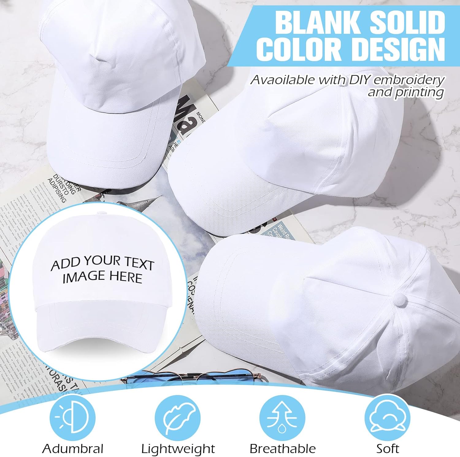 JaGely 30 Pcs DIY Baseball Caps Creative Painting Adjustable Outdoor Sports Caps for Camp, Birthday Party, Painting, Activity - Image 4