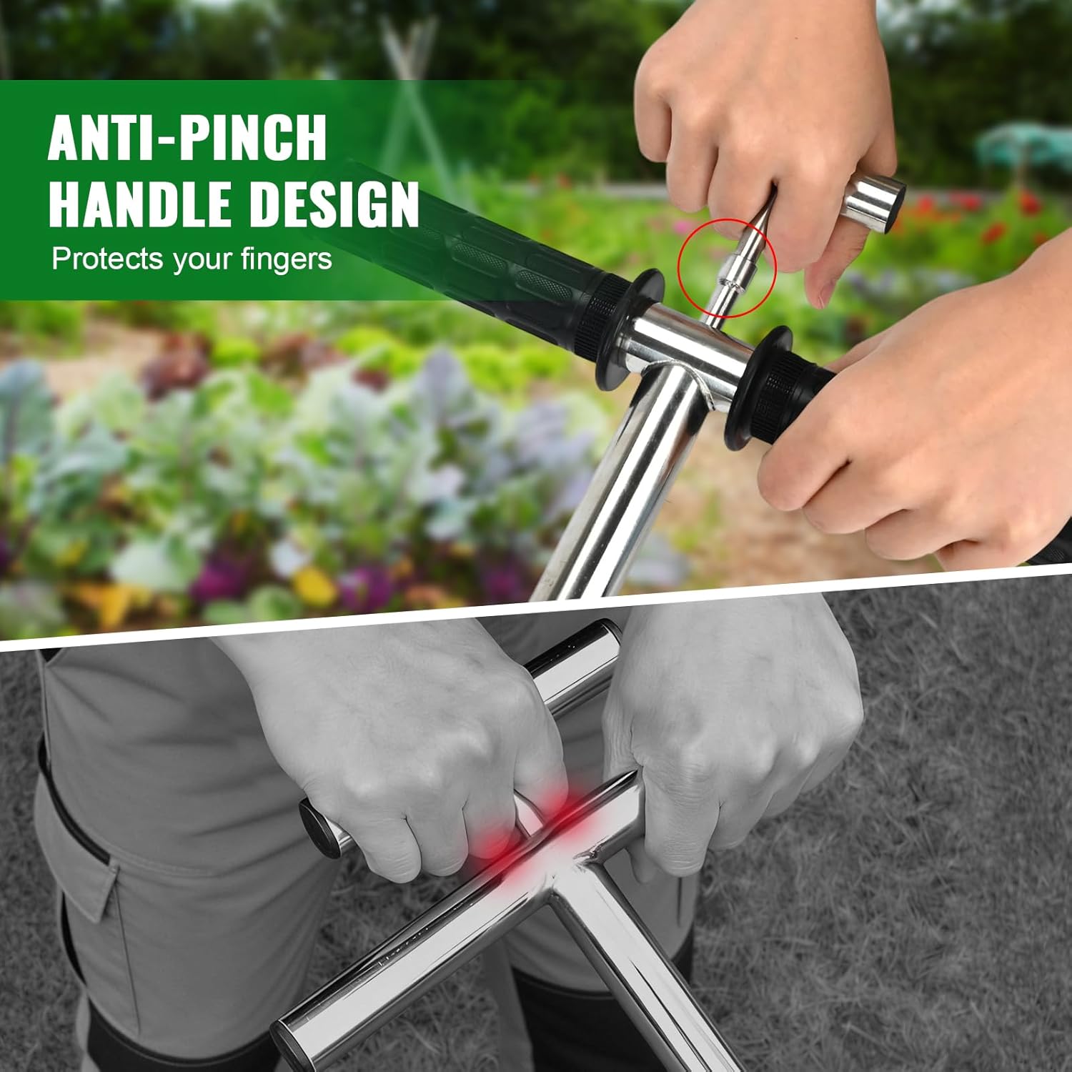 20 Inch Soil Sampler Probe, Stainless Steel Soil Core Sampling Tool with T-Handle, Heavy Duty Soil Probe for Lawn, Garden, Farm & Soil Testing