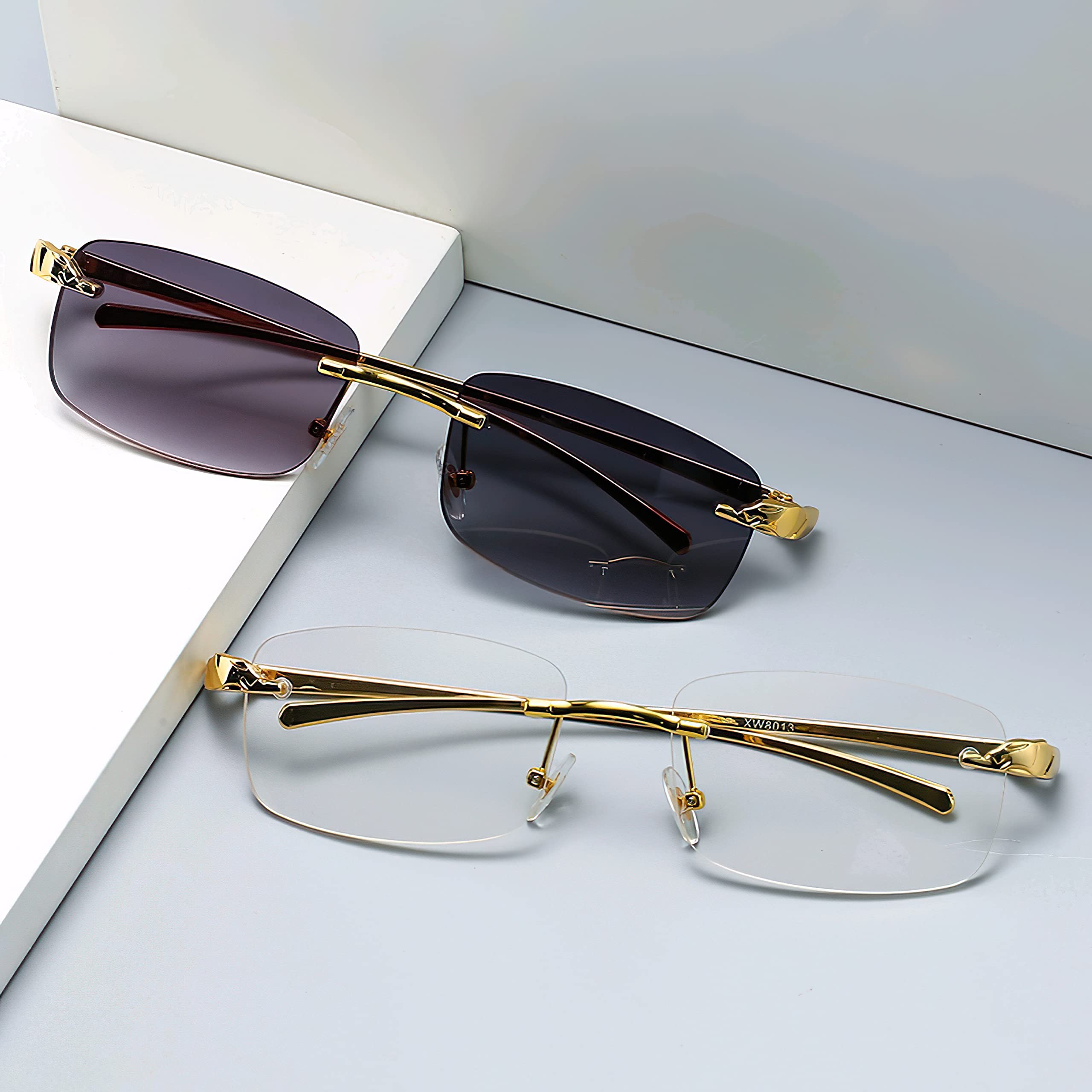 Generisch salazar.plus Sonnenbrille Arena Randlos Rechteckig Unisex 4 Farben Rahmenlos Damen Herren Brille