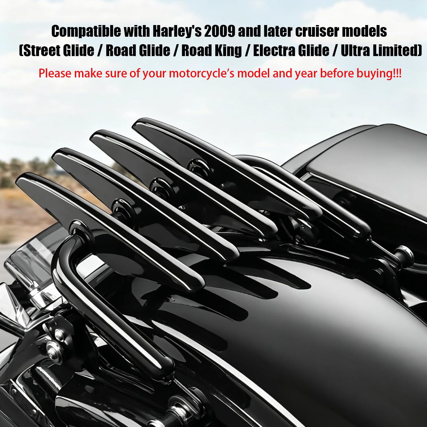 Portapacchi Moto, Portapacchi Posteriore Rimovibile, Portapacchi Invisibile,Compatibile Con i Modelli Harley Touring 2009-2026 (Street Glide/Road Glide/Road King/Electra Glide/Ultra Limited)