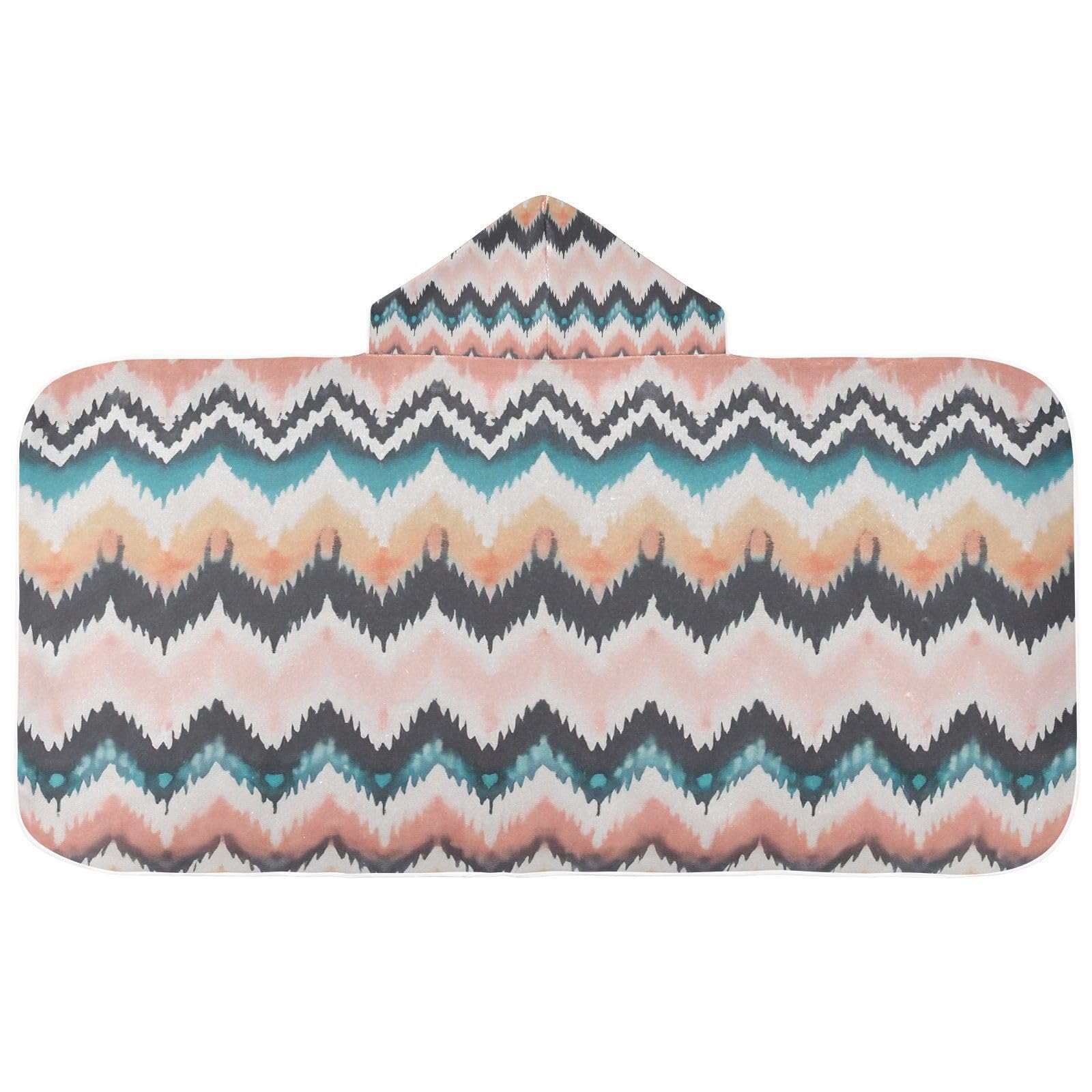 Kigai Vintage Curves Hooded Beach Towel for Kids Soft Absorbent Quick Dry Bath Towel with Hood Lightweight Toddler Shower Pool Bath Wrap for Boys Girls