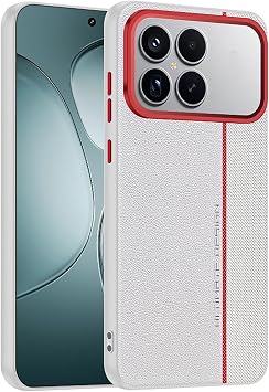 for Xiaomi Poco F8 Pro Case Camera Protective Textured PU Leather Durable Shockproof Anti-Fingerprint Lightweight Stylish Back Cover White, POCO F8Pro