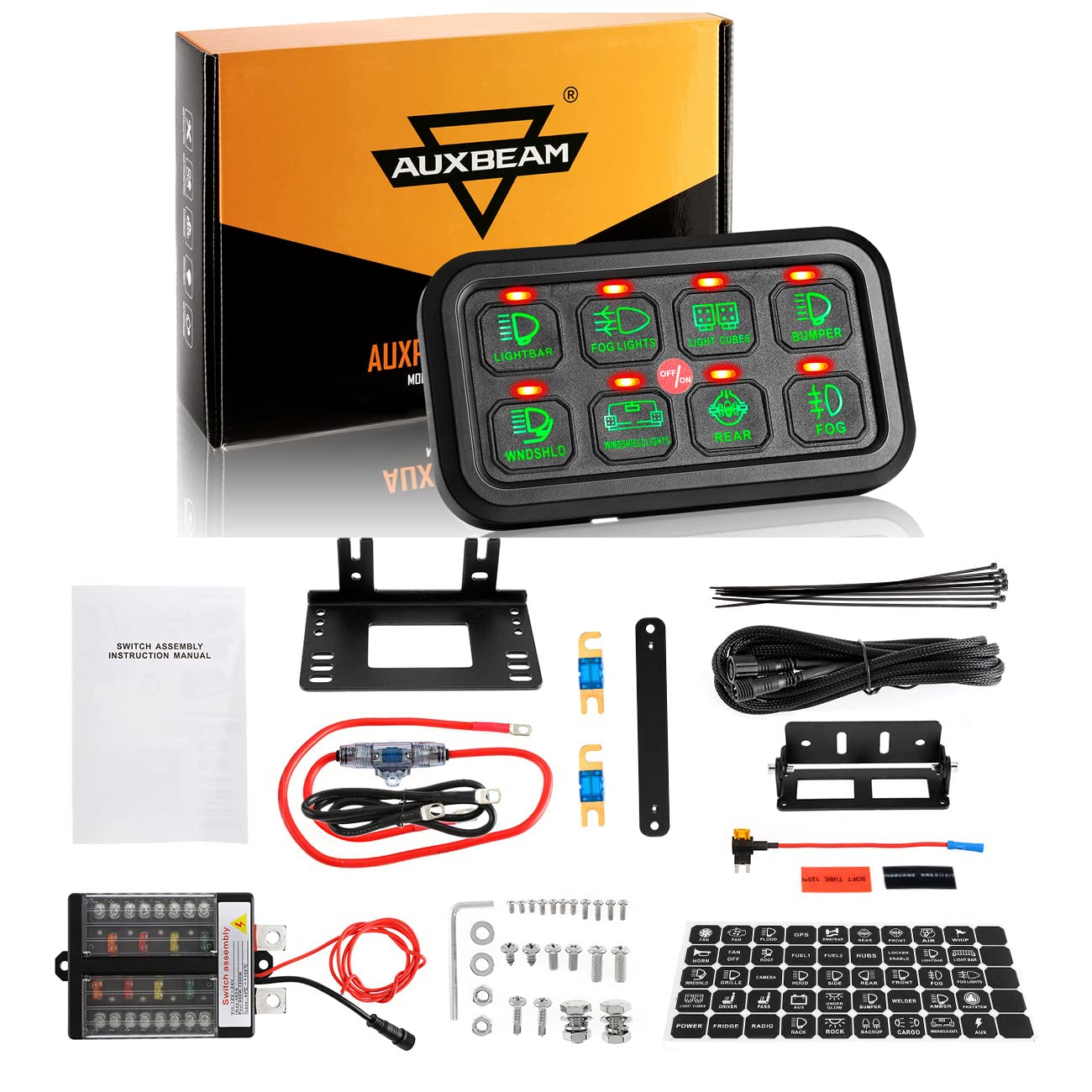 Buy Auxbeam 8 Gang Switch Panel GB80 Automatic Dimmable LED OnOff Car