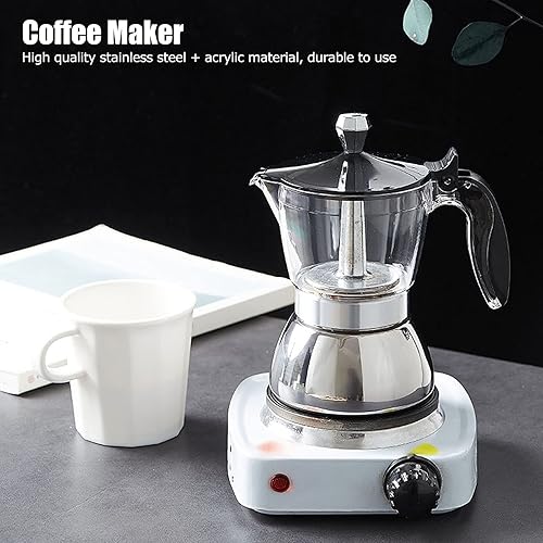 Miniatura 7 de Pilipane Cafetera para estufa, cafetera percoladora (4 tazas) para estufa de gas o cerámica eléctrica, camping, manual cubano, cafetera de camping