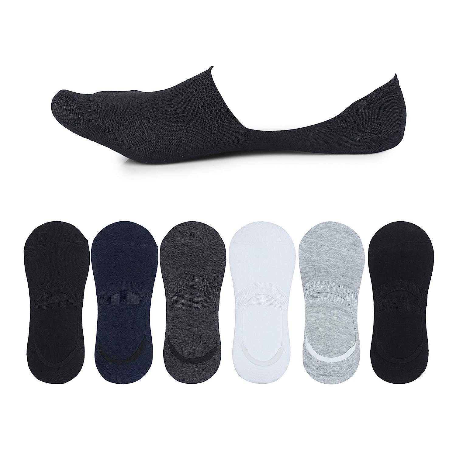 brendo Men's and Women lofer socks anti slip silicon grip low cut ped/footie/no show multicolored.-picture-35