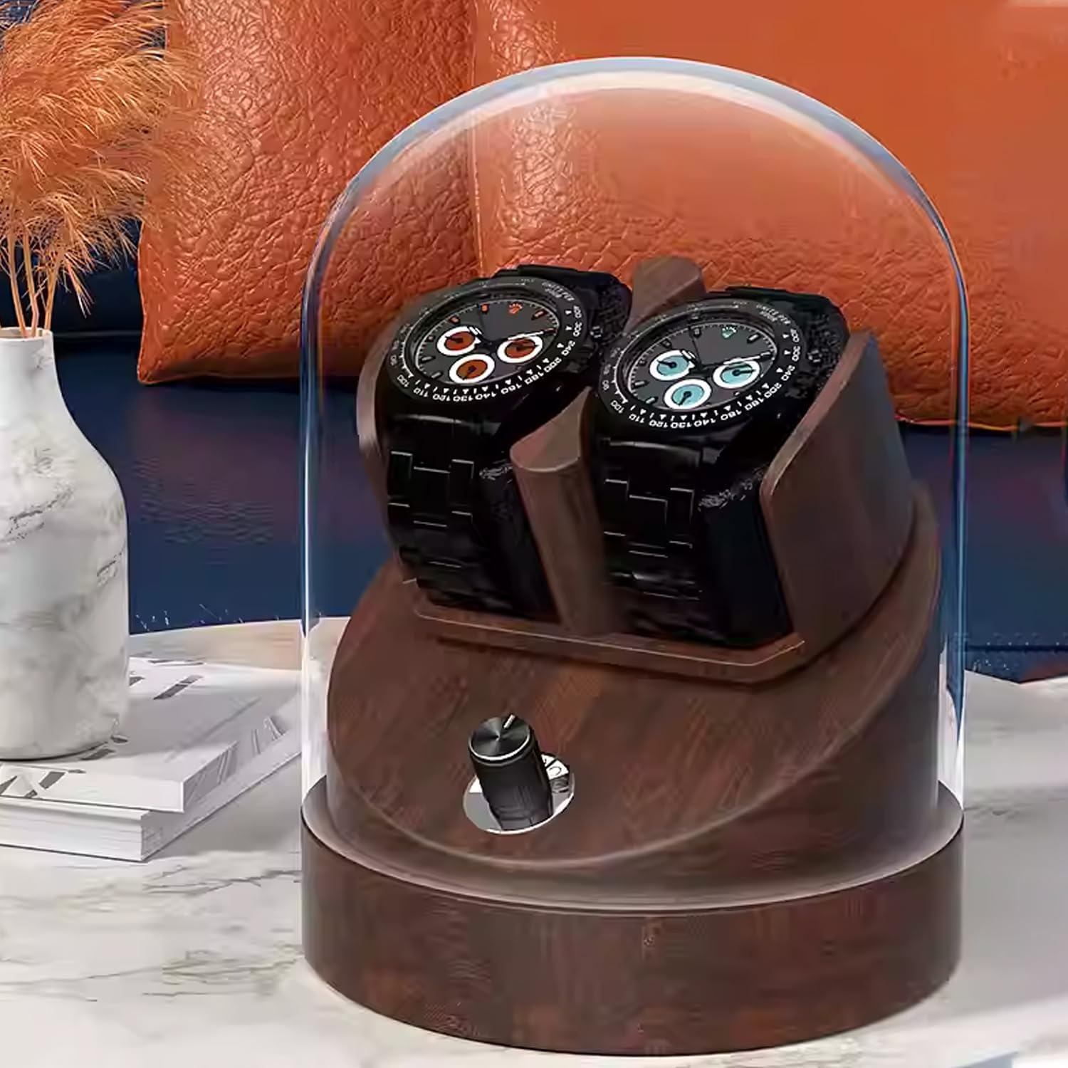 Agitador De Doble Epítopo, Colocador Giratorio Mecánico para Relojes, Ajuste De 5 Velocidades, Protección Antimagnética, Enrollador Doble para Relojes, para Decoración Y Colección.