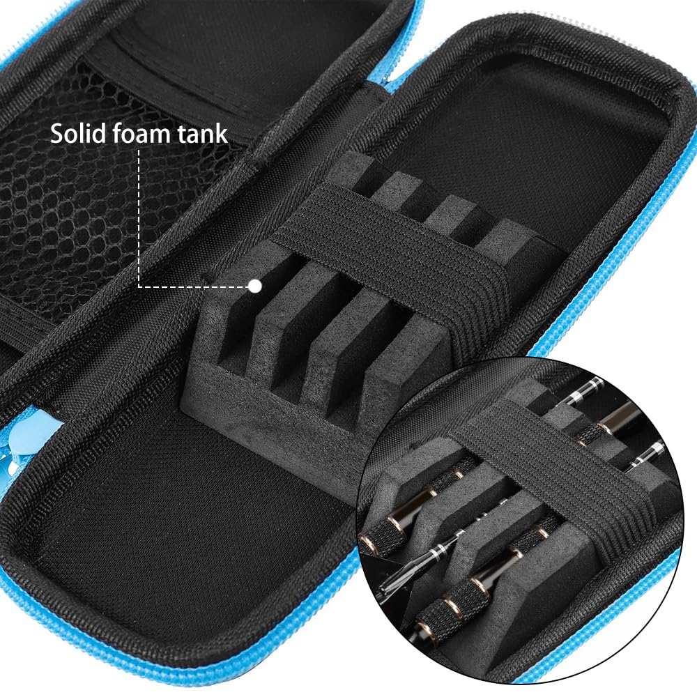BDKMMS Dart Case, Portable Target Darts Wallet with Foam Holders & Mesh Pocket Protective Dart Holder for Dart Tips Shafts More Dart Accessories