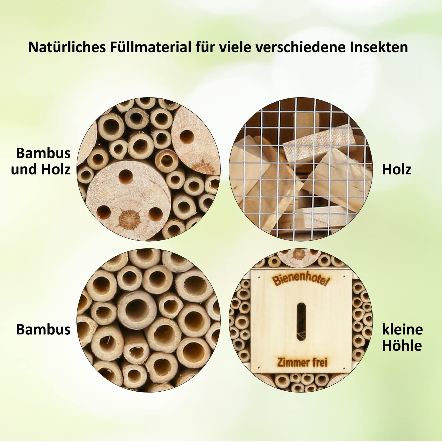 CULT at home Insektenhotel und Nistkasten Höhe 38 cm - Schmetterlingshaus Marienkäferhotel Bienenhotel aus Holz