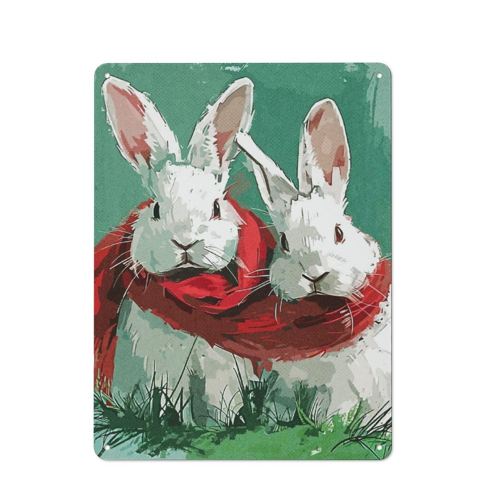 Junmoney Bunny Sweet Retro Metal Sign 40X30cm For Hobby Room Or Studio, Autumn Wall Decor For Creative Interior Collectors