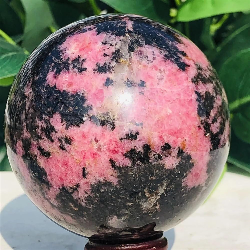 BKGWCSOR Beautiful Rhodonite Quartz Crystal Ball Reike Ornaments (Size : 600-650g)