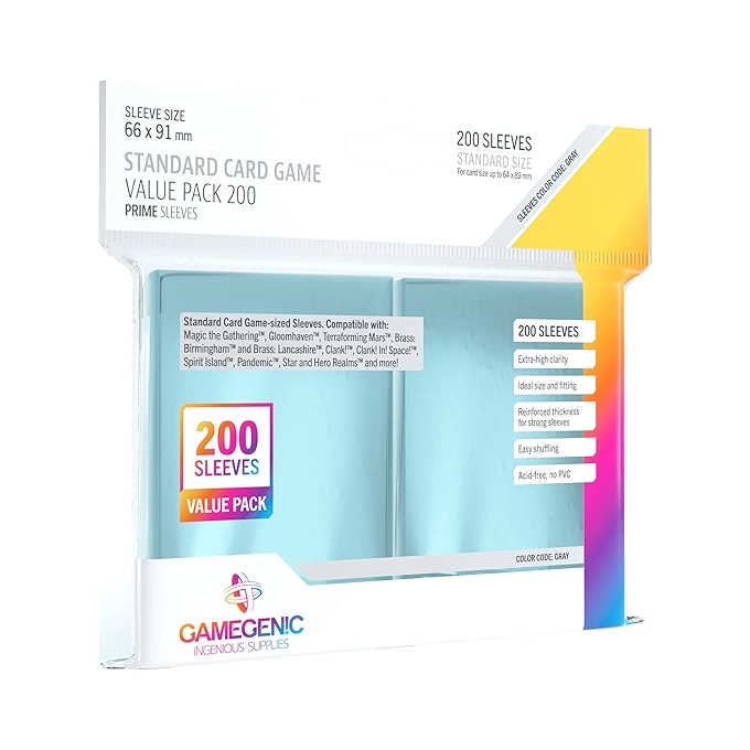 Gamegenic卡牌保护套 – 透明200张 – 适用于宝可梦、游戏王及魔法风云会卡牌