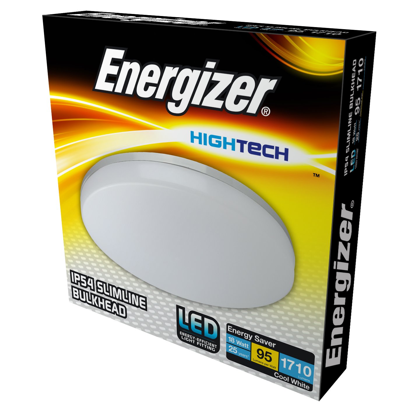 Energizer White Led Slim Line Indoor/Outdoor Ip54 Bulkhead, 18 W,