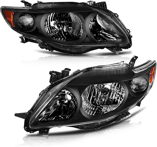 Miniatura 7 de Conjunto de faros delanteros para Toyota Camry 2005-2006 carcasa cromada reflector ámbar lente transparente conductor y pasajero lado faro