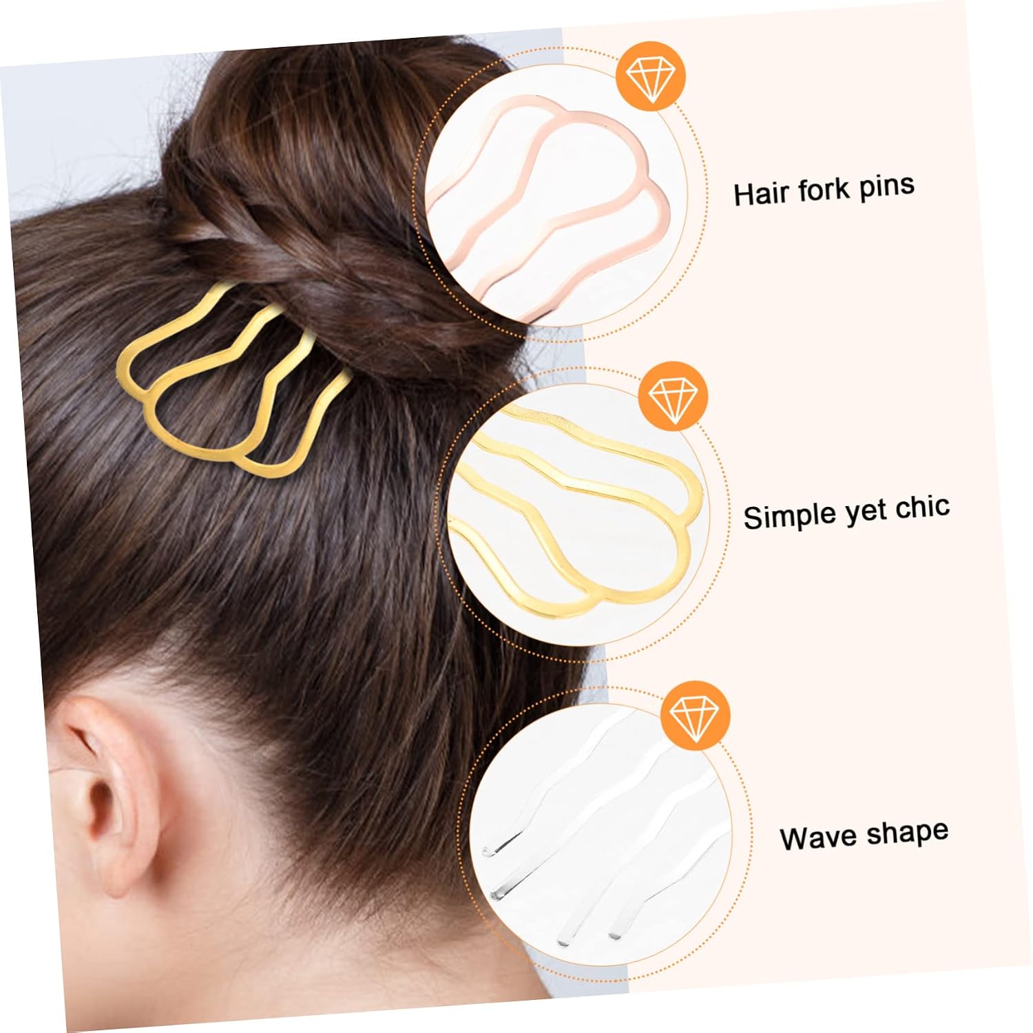 DOITOOL 24pcs Metal Side Combs for Fine Hair Detangling Comb Hair Fork Accessories for Women Girls Clips