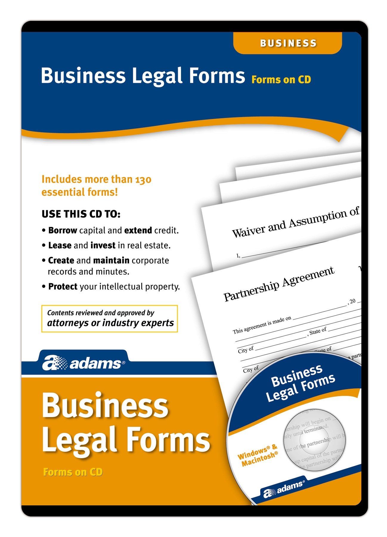Adams Business Legal Forms and Agreements on CD, White (SS4323)