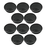 Vista 18 de Yinpecly 5 tapas organizadora de alambre de plástico negro con ojales de escritorio de 2-3/8 pulgadas/2.362 in