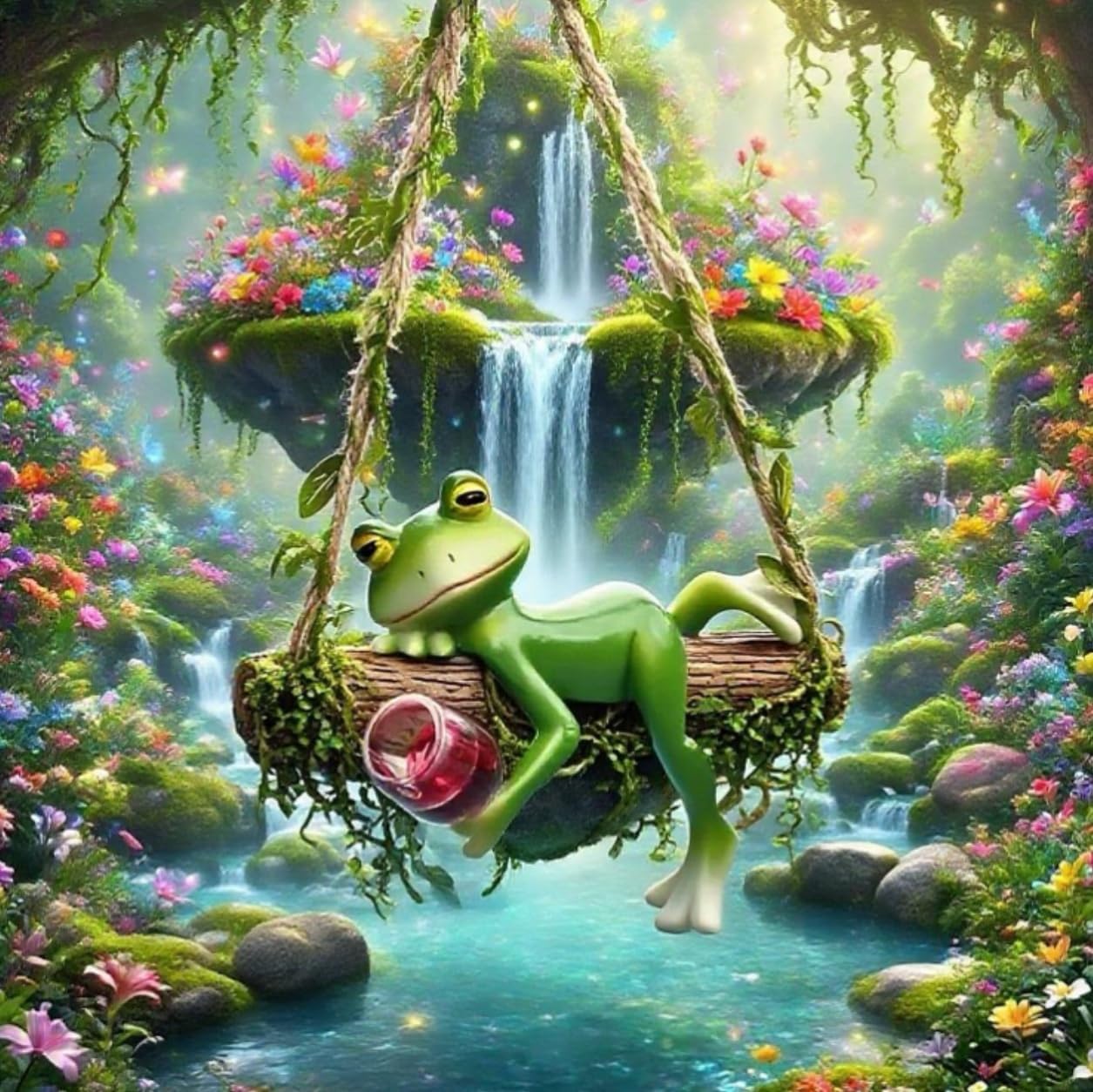 Garden Swing Frog, Suitable for Decorating Balconies, Gardens, and Flower pots. Seasonal Decorations and Unique Designs Make it Perfect - Image 2